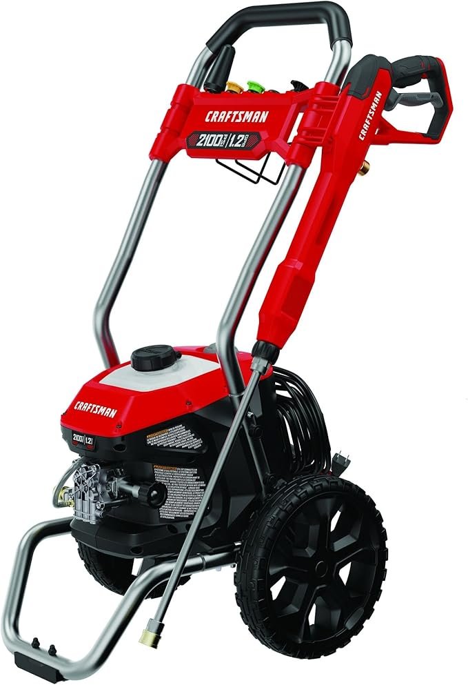 Powerful CRAFTSMAN 2100 PSI Electric Pressure Washer, 1.2 GPM Cold Water Power Cleaner for Spotless Results 2 CRAFTSMAN Electric Pressure Washer, Cold Water, 2100-PSI, 1.2 GPM, Corded (CMEPW2100)