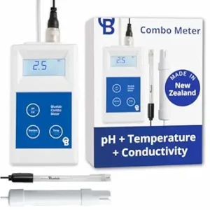 Bluelab Combo Meter for pH, Temperature & Conductivity in Water - Easy Calibration, Digital EC/TDS/PPM Tester for Hydroponics & Indoor Plants (METCOM)
