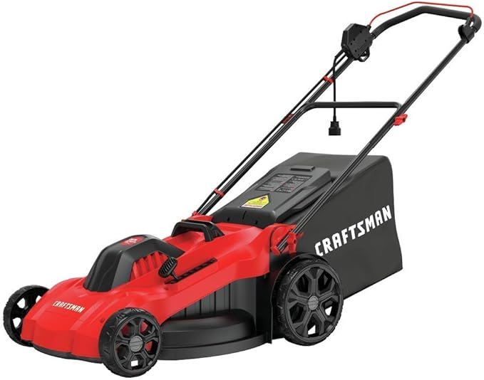 Powerful CRAFTSMAN 20-Inch Electric Lawn Mower, 13-Ah Corded Push Mower for Perfect Cuts (CMEMW213), Red 5 CRAFTSMAN Electric Lawn Mower, 20-Inch, Corded, 13-Ah (CMEMW213), Red