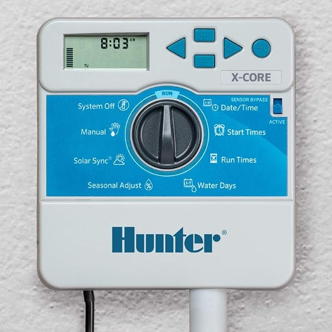Hunter X-Core 8-Zone Indoor Sprinkler Timer – Automatic Lawn & Garden Irrigation Controller, Easy Programming, No WiFi Needed 6 Hunter X-Core XC800i Indoor Sprinkler Timer, 8 Zone Irrigation Controller for Lawn and Garden, Easy to Program, Automatic Watering Schedule