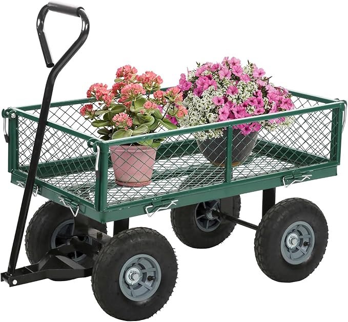 Heavy-Duty FDW Garden Cart Wagon – Powerful 500LB Steel Utility Hauler with Rotating Handle 2 FDW Heavy-Duty Garden Cart
