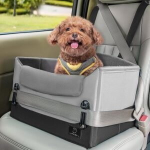 Upgraded Dog Car Seat for Small Dogs Under 25lbs – Safety Booster Seat with Patent Buckles, Adjustable Leash, for Travel, Cars, SUV, Pickup – A4Pet Pet Bed